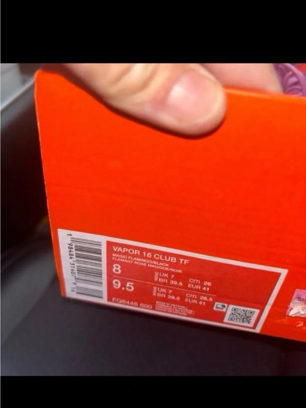Nike Orange Shoe Box with White Label